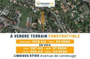 LIMOGES : À VENDRE TERRAIN CONSTRUCTIBLE
